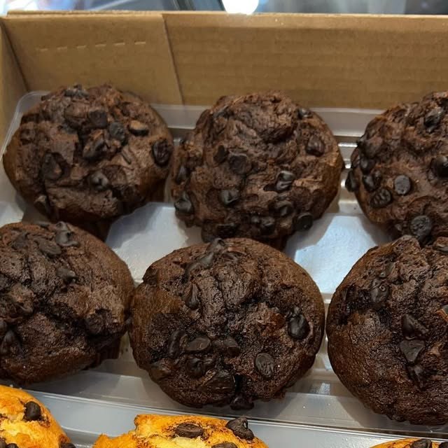 Fresh-baked chocolate chip muffins at Dyckman Cafe and Grill