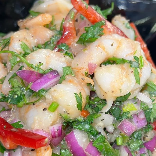Shrimp ceviche salad at Dyckman Cafe and Grill